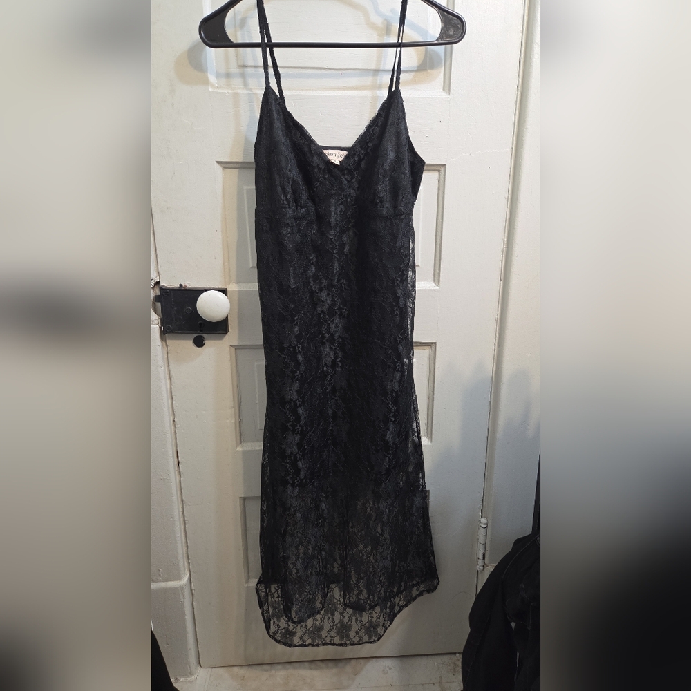 Fashion Nova Black Lace Maxi Dress